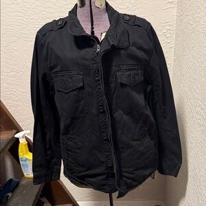 Article 365 Black Jacket with Heathered Purple Lining